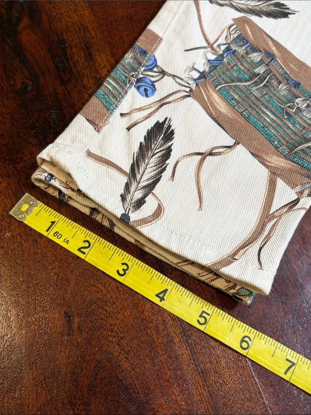 Vintage Ralph Lauren Sport White Denim Southwestern Print Jeans size 28